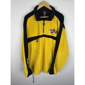 Vintage Skidoo Team Racing Quarter Zip Fleece Pullover Men's XLYellow Snowmobile